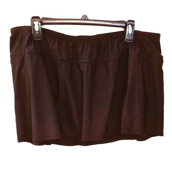 Delta Burke Black Swim Skirt with Attached Briefs and Front Slit Size 20W EUC - Picture 2 of 6